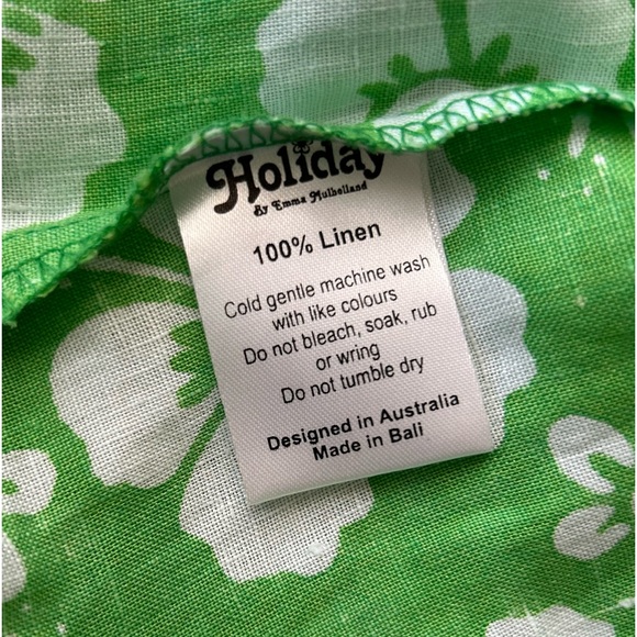 Holiday the Label Maldives Linen Happy Hawaii Lime Mini dress Small - Picture 10 of 10